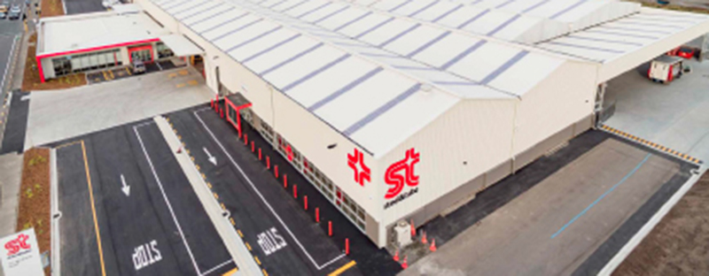 Elevated view across S&T warehouse facility