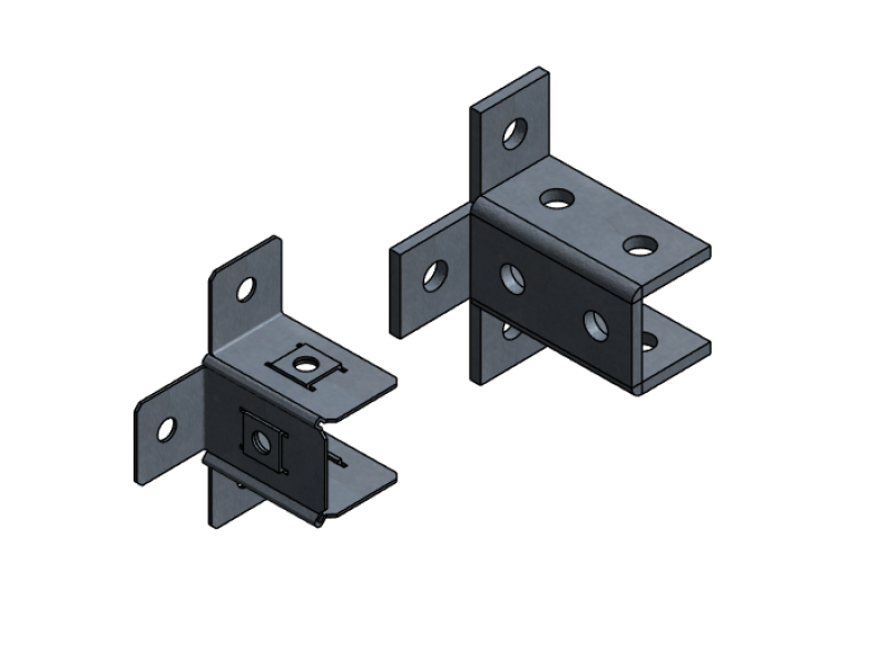 Angle Connector 3 Way steel&tube