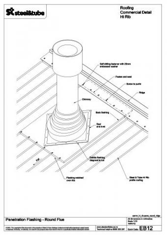 Chimney penetration metal roof