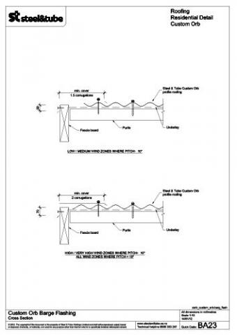 Barge Flashing Steel Tube