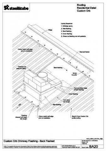 Chimney Flashing Back Flashed Steel Tube