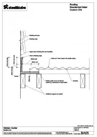 Hidden Gutter Steel Tube