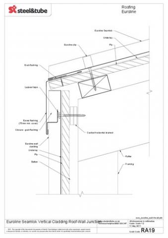 Vertical Cladding Roof-Wall Junction | steel&tube