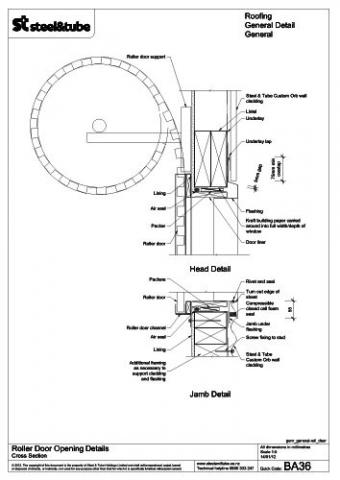 Roller Door Opening Details Cross Section Steel Tube